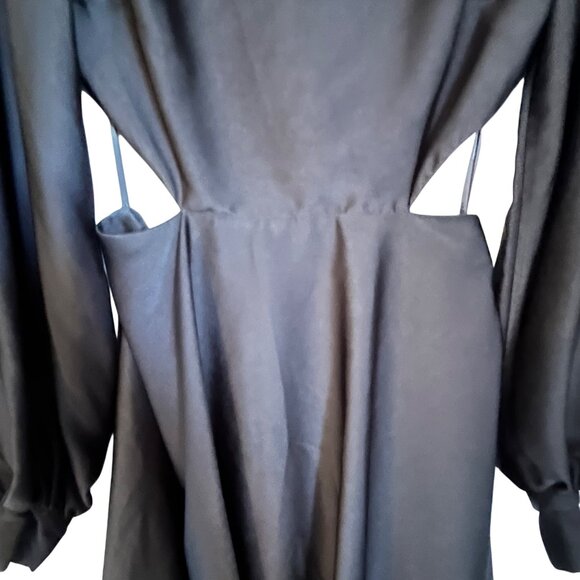 Black ASOS Design Long Sleeve Cut-Out Dress Size 8 - Picture 6 of 10